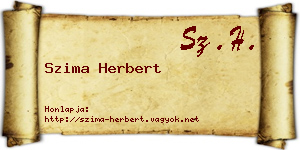 Szima Herbert névjegykártya